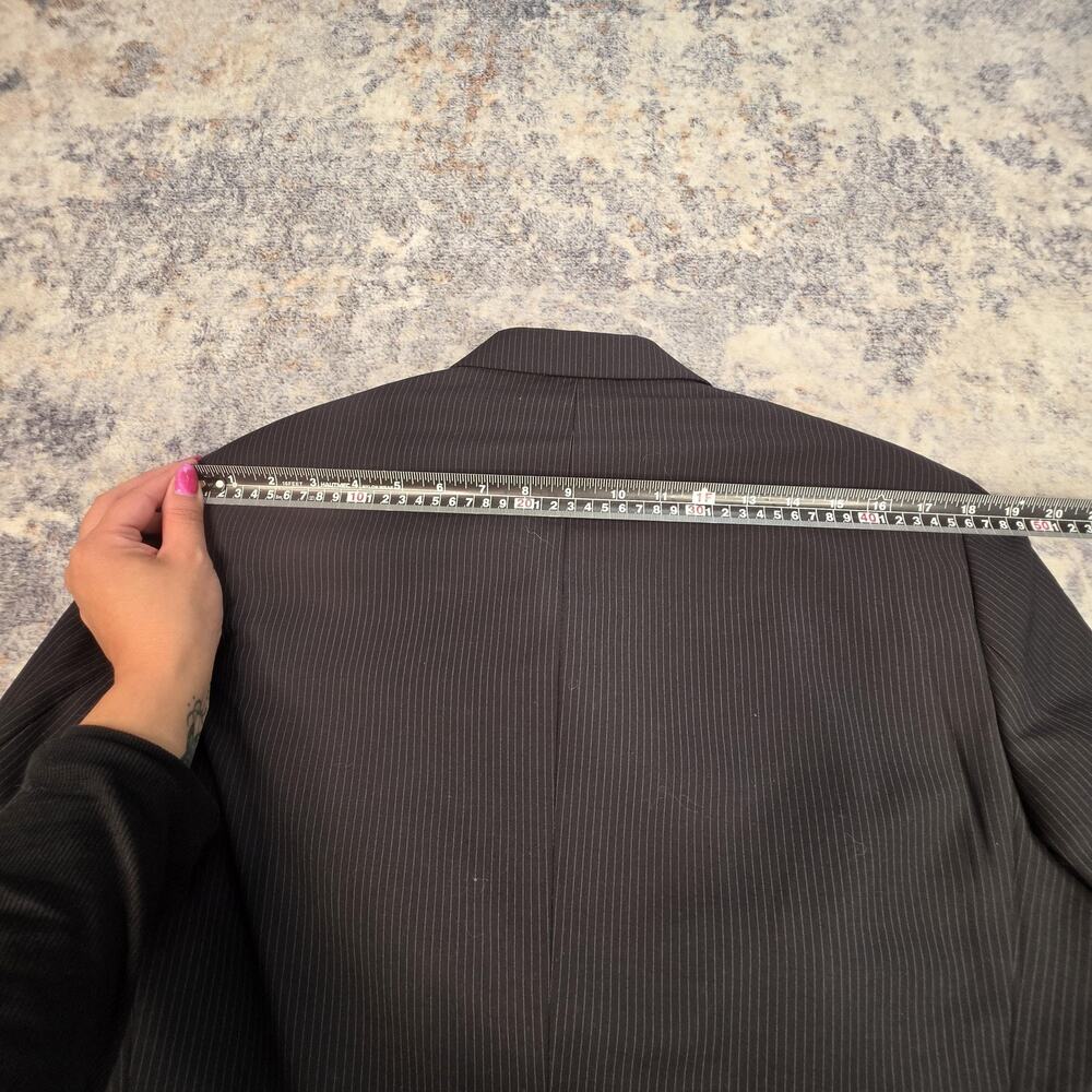 Billy London Blazer Mens 38R Gray Pinstripe Suit Jacket Classic Business Lined - Picture 8 of 11